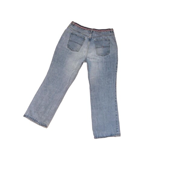 Vintage Tommy Hilfiger Womens Jeans Size 16 Flag Waist Band Straight Leg USA - Picture 5 of 6